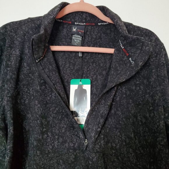 Women's Spyder Active Fleece Pullover 3/4 Zip Size XL Thumbholes Zipper Pocket - Picture 6 of 14